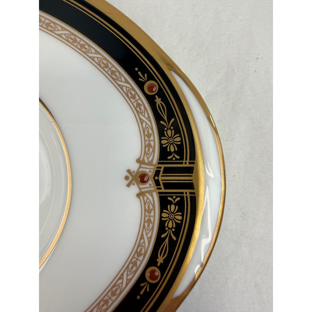 Noritake Gold and Sable 9758 Bone China Oval Serving Platter Black Gold Japan - Picture 6 of 7